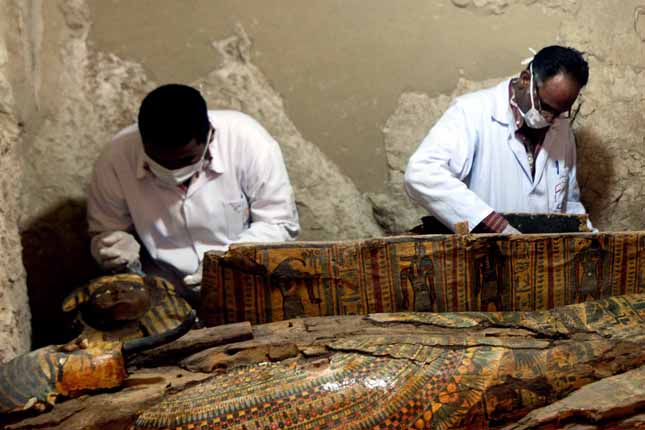 От Министерството на антиките в Египет обясняват, че съоръжението е типичен пример за погребение на „знатен мъж“. Снимка: ЕПА/БГНЕС - Съдия на 3 хиляди години открит край Долината на царете