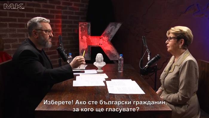 Абсурден въпрос на Карбовски към руската посланичка, но тя все пак даде отговор: за Костадин Костадинов. Снимка: Стопкадър - Журналист или спаринг партньор на агресор?