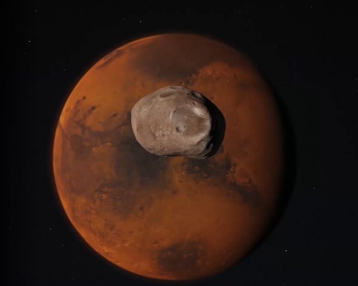 Фобос има фарма на картоф. Визуализация: JAXA  - Япония изпраща историческа мисия до луна на Марс